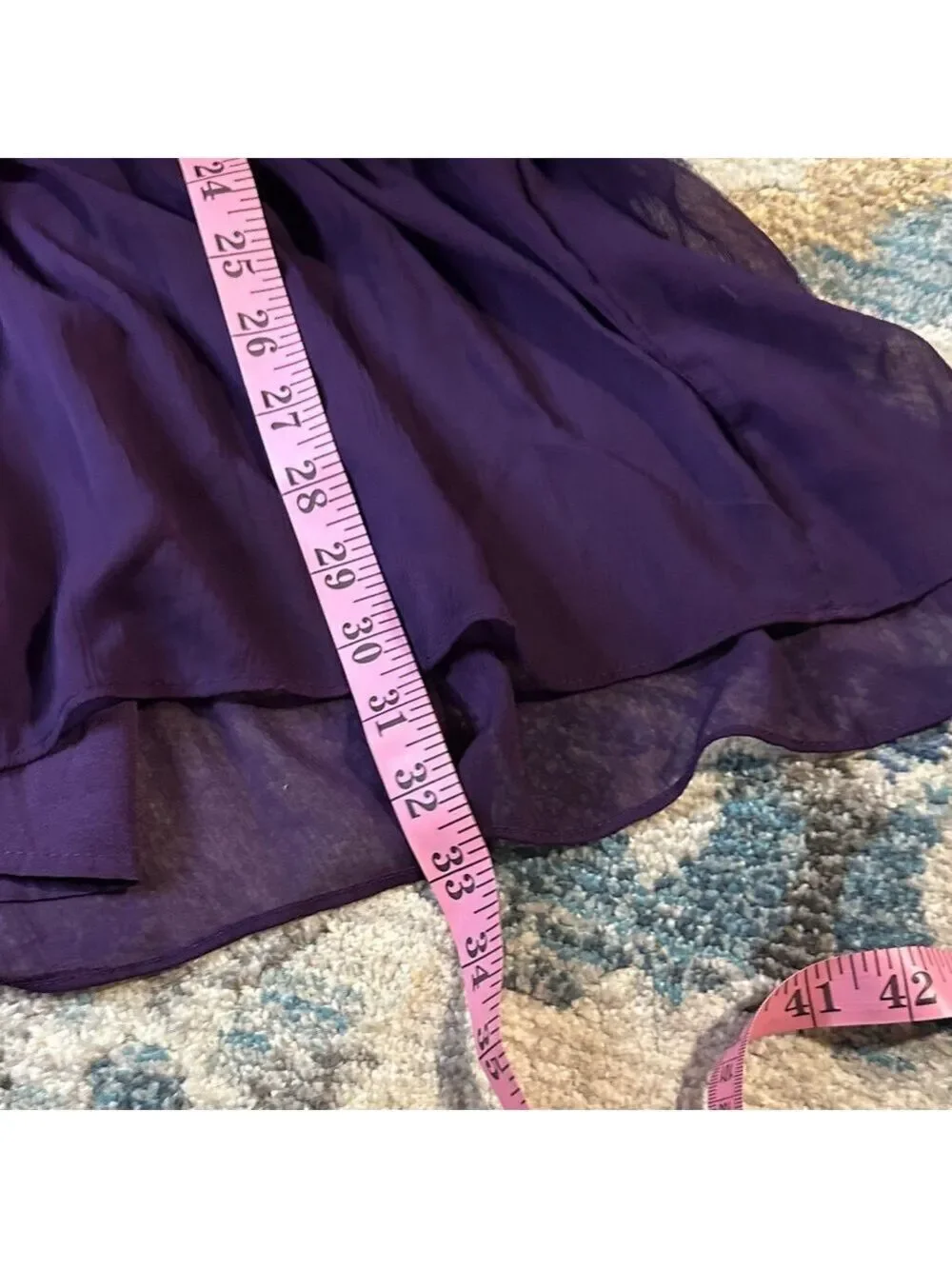 1 State Elegant Purple lined Tiered Babydoll Women's Dress sz Small - Picture 7 of 8